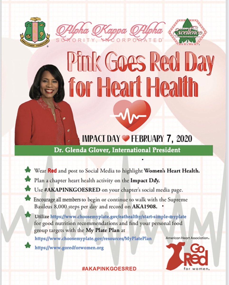 akasorority1908's tweet photo. Click on these valuable resources for your heart health. https://t.co/EakfzXy04d
My Plate Plan at https:https://t.co/XyypcjuNIx
American Heart Association https://t.co/f6VFTu6PyR #AKAPinkGoesRed https://t.co/Ik0NUw8Zyu
