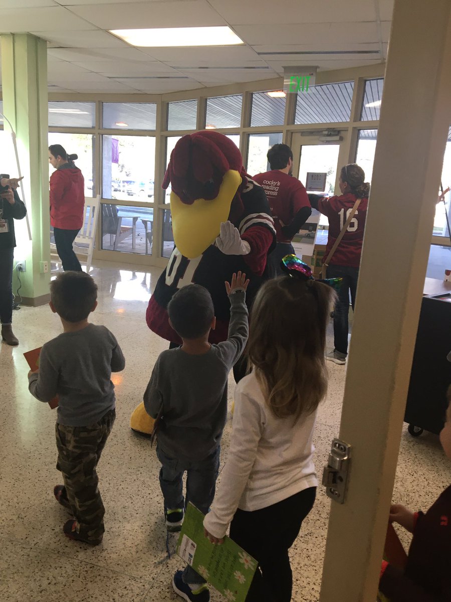 LiteracyStone's tweet photo. Cocky and friends came to GPS today to read to our Scouts! Thanks to Debbie Oswald our school librarian. #gilbertprimary #Lex1Literacy #Lex1Leads https://t.co/XfgOdzLn1K