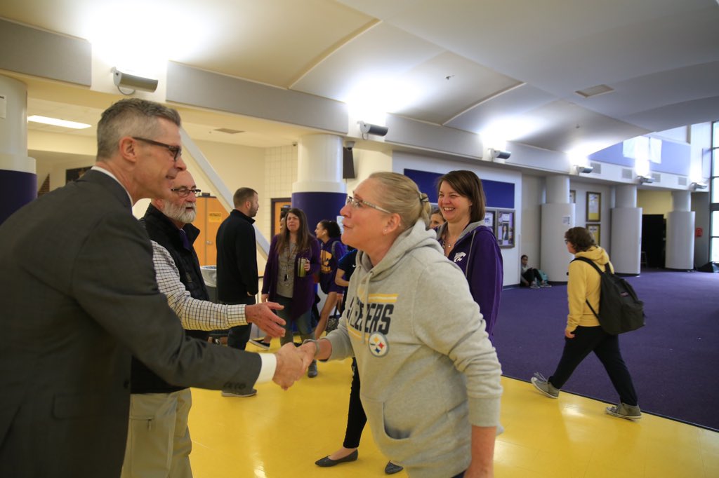 Dr. Corey Sink [<a href="/sink_corey/">Dr. Corey Sink</a>] meets students and staff this morning at EHS. <a href="/EHS_hub/">EHS-hub Publications</a> #ehshub