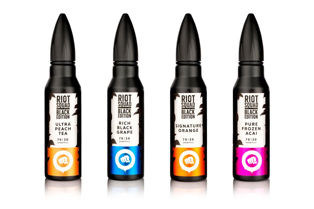 EssentialsLee's tweet photo. Riot Squad Black Edition 50ml Shortfills now in stock and just £11.99 each. #VapestoreLeeonSolent #vapestore #LeeonSolent #BPLeeonSolent #vapeshop Open daily until 9.30pm. #subohm #vaping #shortfill #vape #Gosport #Fareham https://t.co/GwhzsNNvVM