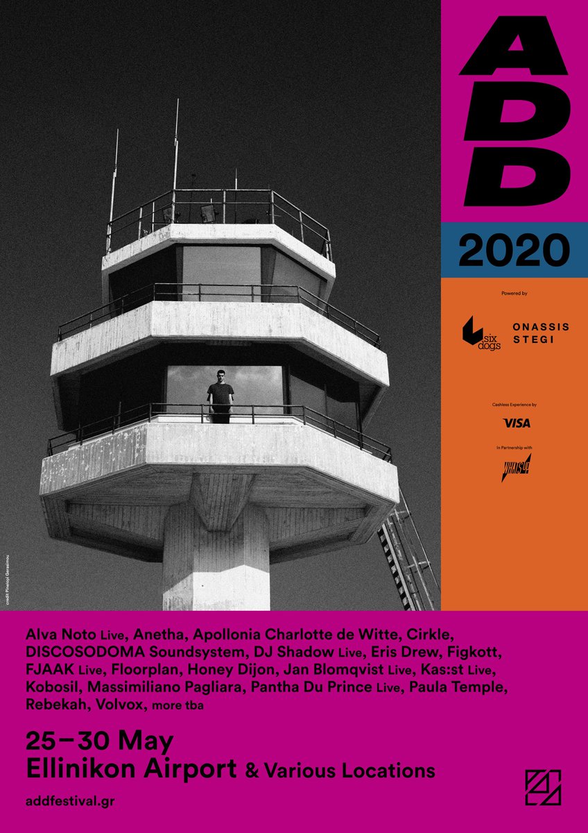 OnassisStegi's tweet photo. ADD 2020: 25 - 30 May
2 days at the Ellinikon Airport, 4 days in Athens.
Early-Bird tickets available now at https://t.co/z6GywnpInJ
Additional lineup & info TBA
#ADD20 #sixdogs #OnassisStegi https://t.co/vclaUeC34D