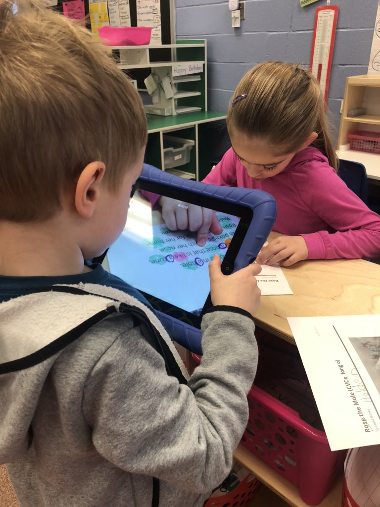 hochjoa's tweet photo. Ks recording a passage to share their  fluency skills with parents on @Seesaw #wcpsreads #gberocketeers https://t.co/tU2WQo8Ful