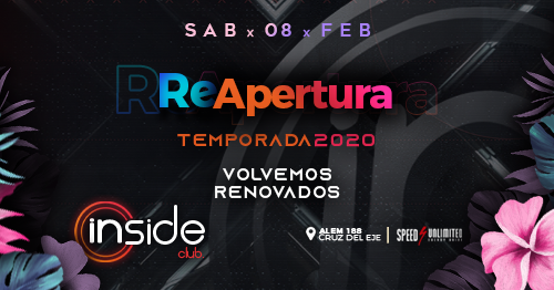 Insideclubok's tweet photo. ¡Volvemos renovados! Re Apertura 08.02.20
Ingresa con descuento anotandote en lista con nuestros RR.PP #Temporada2020 #InsideClub https://t.co/9dntDu8zxV