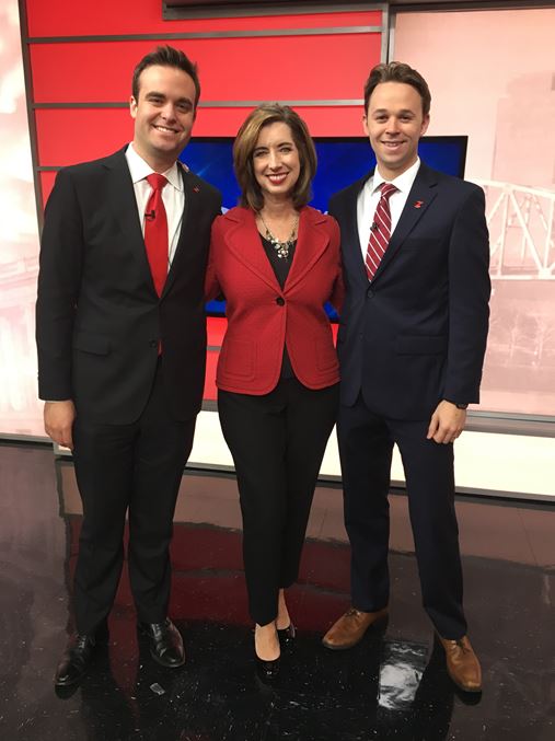 KATVNews's tweet photo. The @KATVNews Daybreak crew is going red for women today! Remember to wear red to raise awareness for women's heart health! #ARGoRed @KATVMelinda @KATVChris @KATVViktoria https://t.co/DNlJHvQell