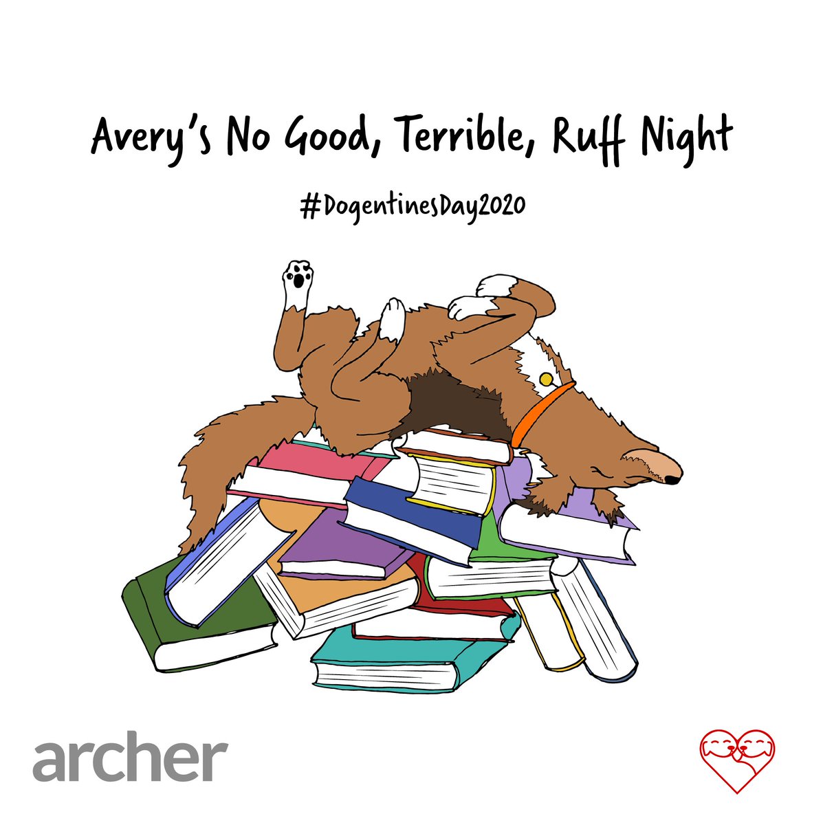 ArcherCom's tweet photo. For #DogentinesDay2020, Brandon, our VP, wrote a children’s book starring his rescue dog Avery, who came from Second Hand Dog Rescue and the book's proceeds beneit this no-kill organization. Visit https://t.co/aFUSuYO2is for more info. https://t.co/TMcUil5mKa
