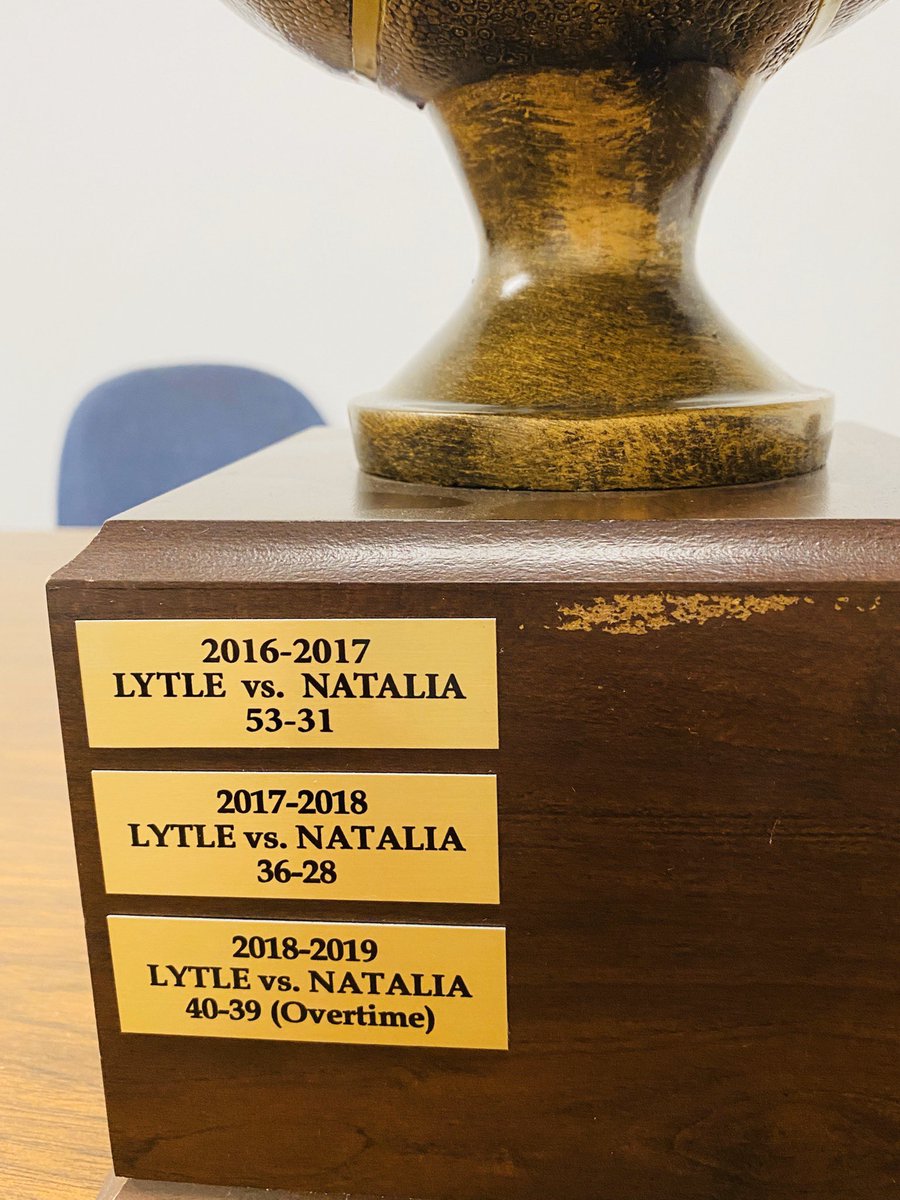 LoriLwilson23's tweet photo. It’s Rivalry Friday the girls plan to bring back the trophy tonight..come out and support them in Natalia at 6..who will be MVPs..#playformac #piratesvsmustangs @The_Leader_News @lytleisd @Douglum24 https://t.co/2GkkDNS4Py
