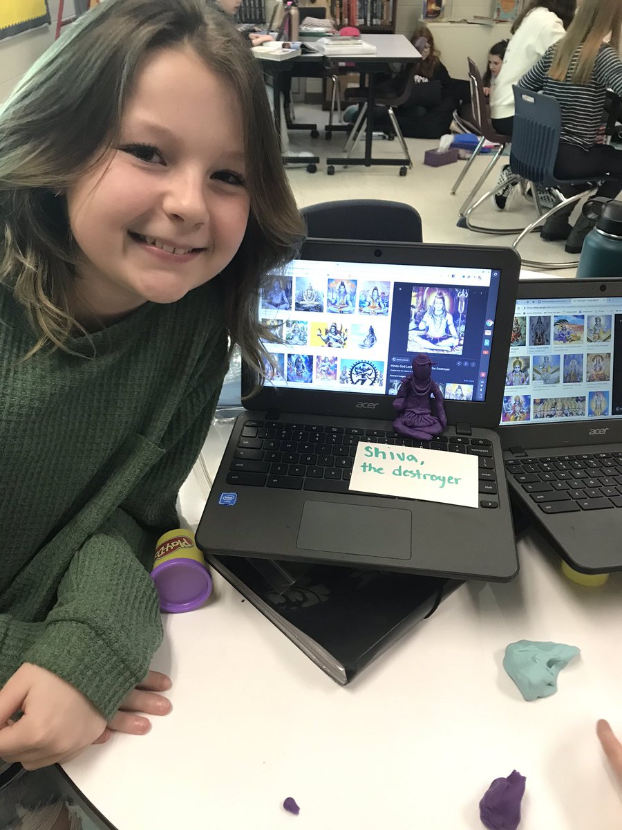 RileyNort's tweet photo. Earlier this week, some students learned about various Hindu deities. After researching, they created a sculpture of their deities using play dough. #SummitBees π https://t.co/iZXUgcKhiM