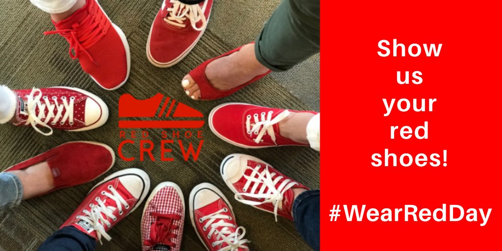 RedShoeCrewAR's tweet photo. We’re celebrating #WearRedDay with our red shoes on. How about you? Whether it’s your favorite red sweater or your favorite red shoes, share your pics! 

 #RedShoeCrewAR #ForRMHC https://t.co/dUUWHD1x5K