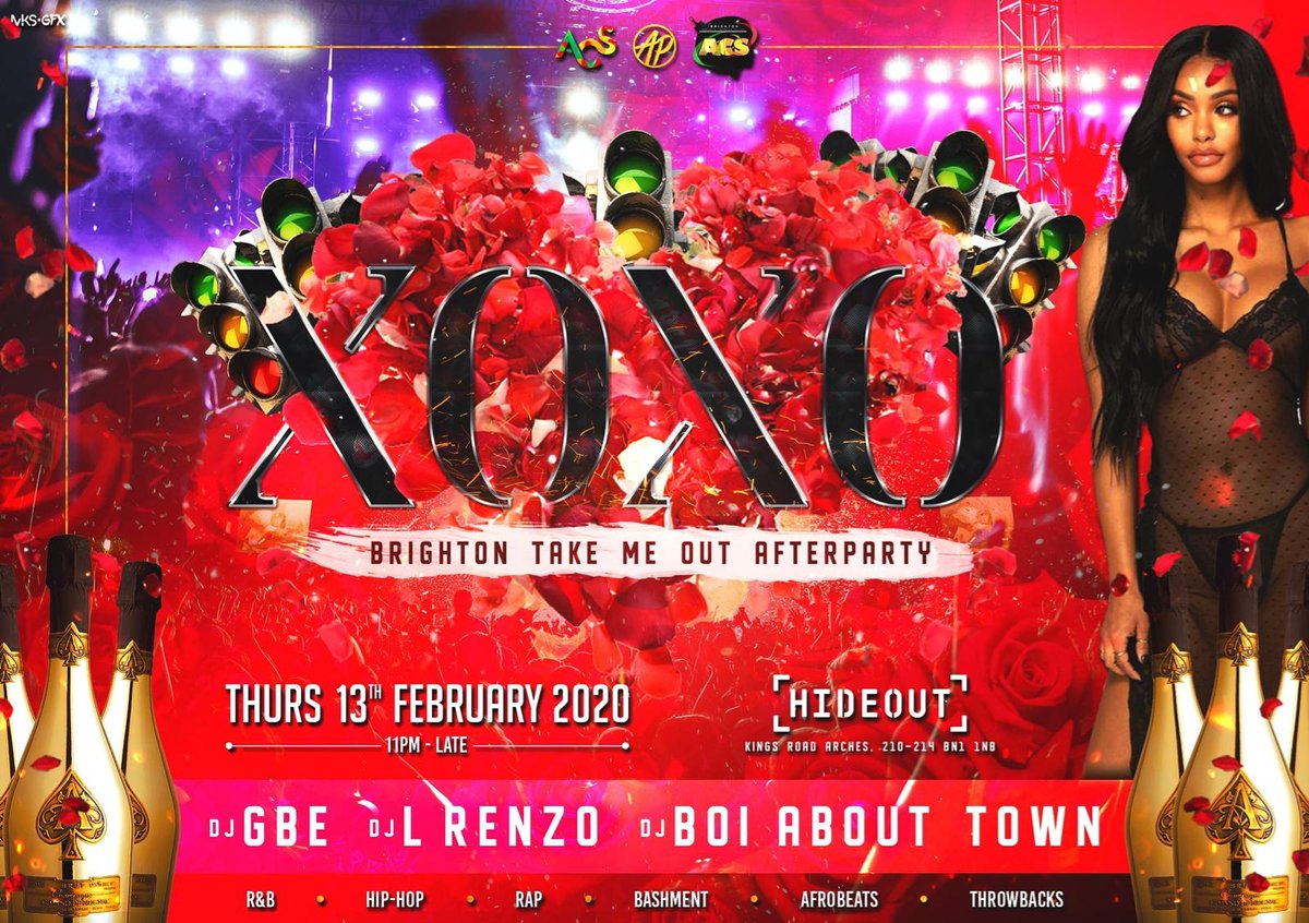 OurAfterParty1's tweet photo. XOXO your love is very special 🎵

AP Entertainment presents XOXO: the official @ACS_Brighton and @SussexACS take me out After Party.

DJs on the night: GBE, LRenzo and Boi About Town

Grab your tickets ASAP: https://t.co/amqUyfyf3j https://t.co/9KH7ciUKqJ
