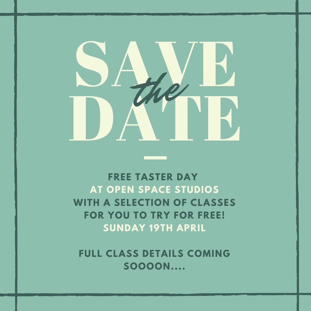 OpenSpaceHove's tweet photo. Our #studio hirers will be treating #Brighton &amp; #Hove folk to a smorgasboard of FREE taster classes for you to try after the Easter break.

Save the date! Full details and booking links 4 your FREE place coming soon

Email info@openspacestudios.co.uk for #studiohire enquiries 🙌 https://t.co/v2TKMCoI3V