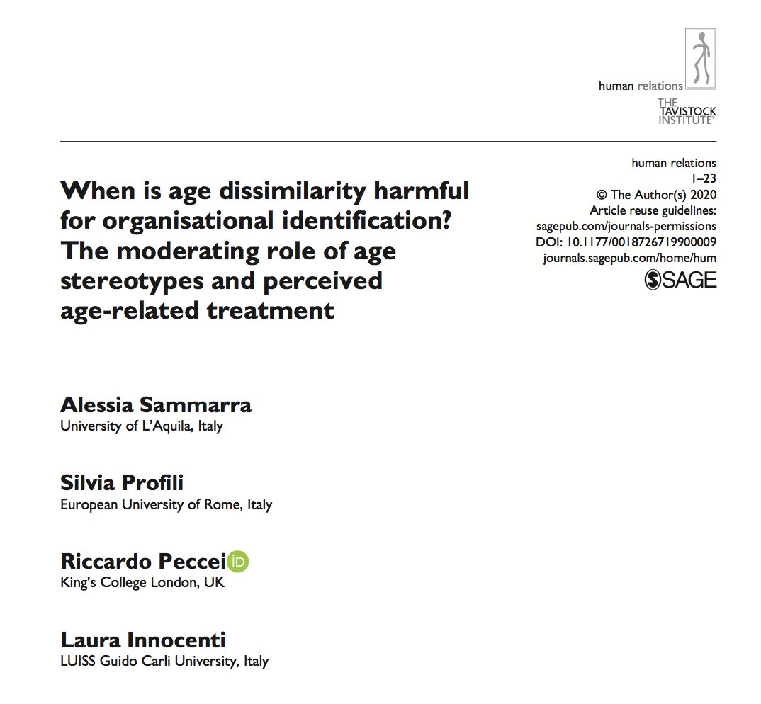 HR_TIHR's tweet photo. When is being #dissimilar in #age at work likely to hinder #organisational #identification? 

This exciting work in @HR_TIHR underlines #age #stereotypes and age related #treatment as key factors! 

https://t.co/3wIao305XX 

@EuropeanUni @KingsCollegeLon @bamidentitysig https://t.co/dSIfBdnQgK