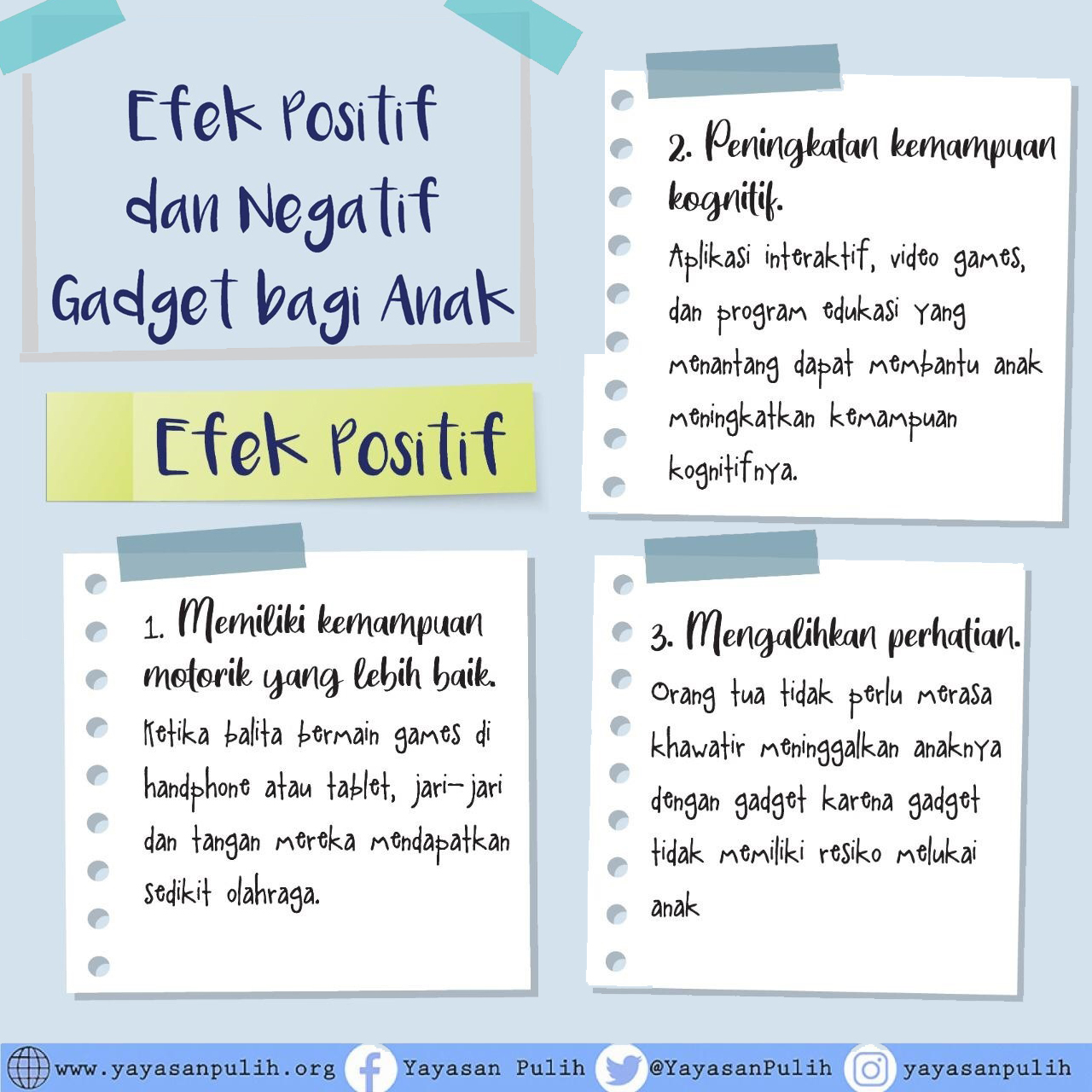Yayasan Pulih On Twitter Ada Dampak Positif Dan Juga Negatif Pada Penggunaan Gadget Bagi Anak Berikut Ini Postingan Tentang Gadget Dan Anak Https T Co Tkvpsyemiu