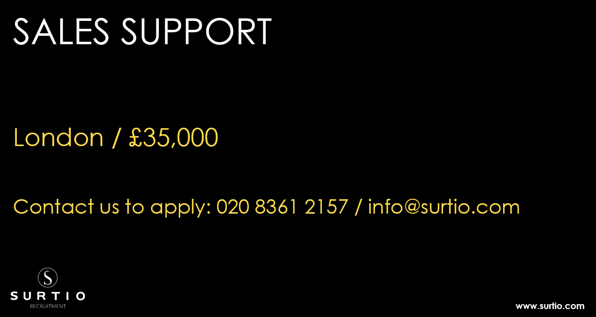 New job: Sales Support at a Design and Build company in London - salary £35,000 - to apply just call the office (020 8361 2157) or send an email (info@surtio.com) - read more here: ow.ly/46TU50yg2KL

#Londonjobs #Furniture #Design #Office #Workplace #Workspace #Interiors