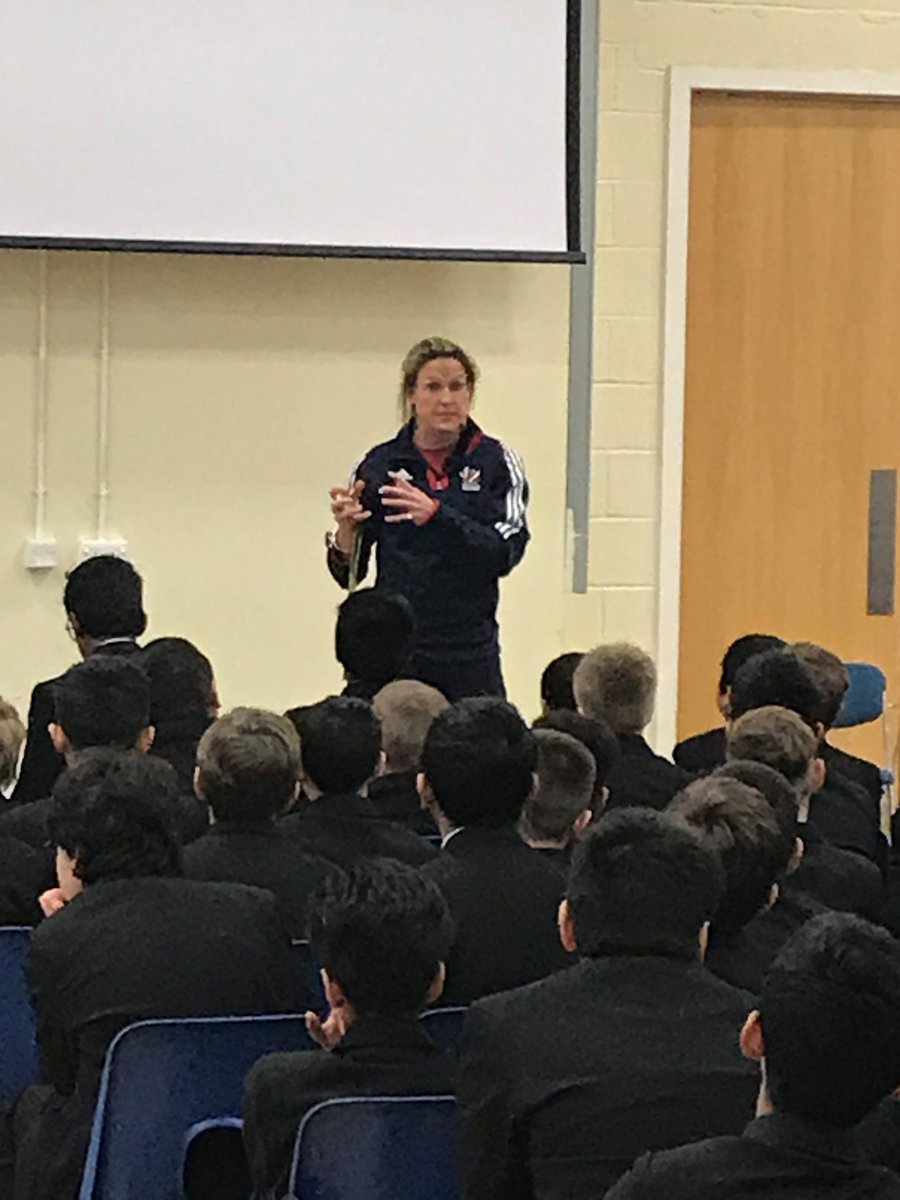 CBSHeadteacher's tweet photo. Many thanks to Crista Cullen MBE & Olympic hockey gold medallist for visiting us this morning and delivering a wonderful assembly to Year 7. Thankyou to @QuickStrtHockey for arranging this. Hockey for Yr 7 at CBS takes place every week on Mondays after school, beginners welcome. https://t.co/i52u5yupsn