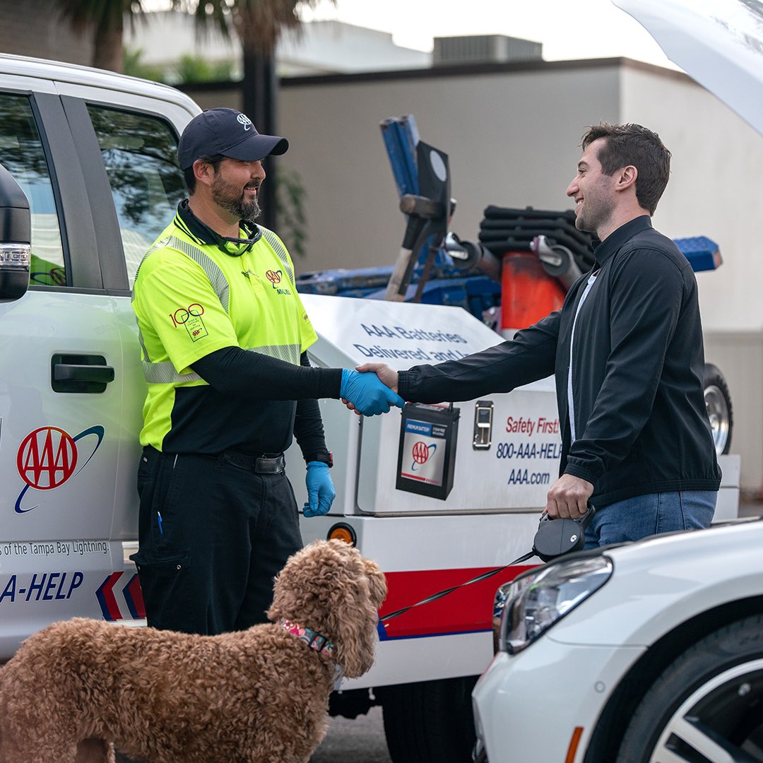 tjohnny09's tweet photo. Back on the road with Reese. Thanks @AAAFlorida for the free battery check. Too easy with their app! #AAAPartner #Ad #Dramatization #AAAEveryDay #Tampa #Florida #AAAFlorida https://t.co/xvcjmKnZG3