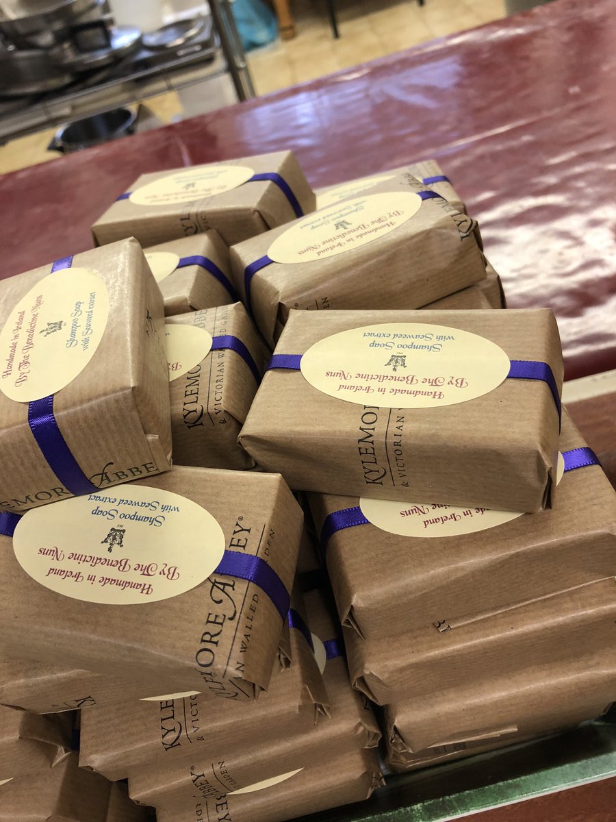 Exploring Kylemore Abbey this morning with our international press group. Fascinating stories, delicious chocolate sheep 🐑 , and beautiful soaps! #WildAtlanticWay #galway2020