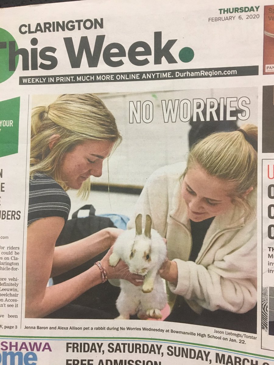 SOLEBHS's tweet photo. @BowmanvilleHS made it into the news this week! Check out #claringtonthisweek for a #NoWorriesWednesday post. https://t.co/7ciz2FEJjK
