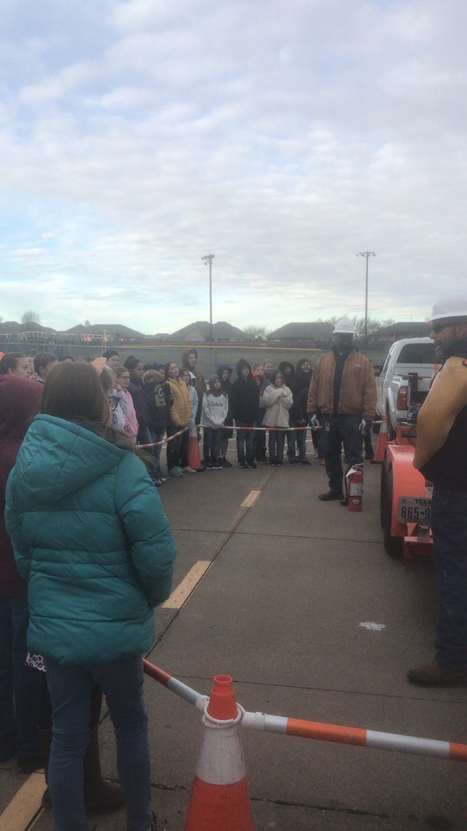 FikesDana's tweet photo. Coserve came to Brockett today to talk to us about electricity. They did a demonstration on power lines and safety. Bringing real world to our students. #inspiring-chaps https://t.co/bSS5Llqu2w