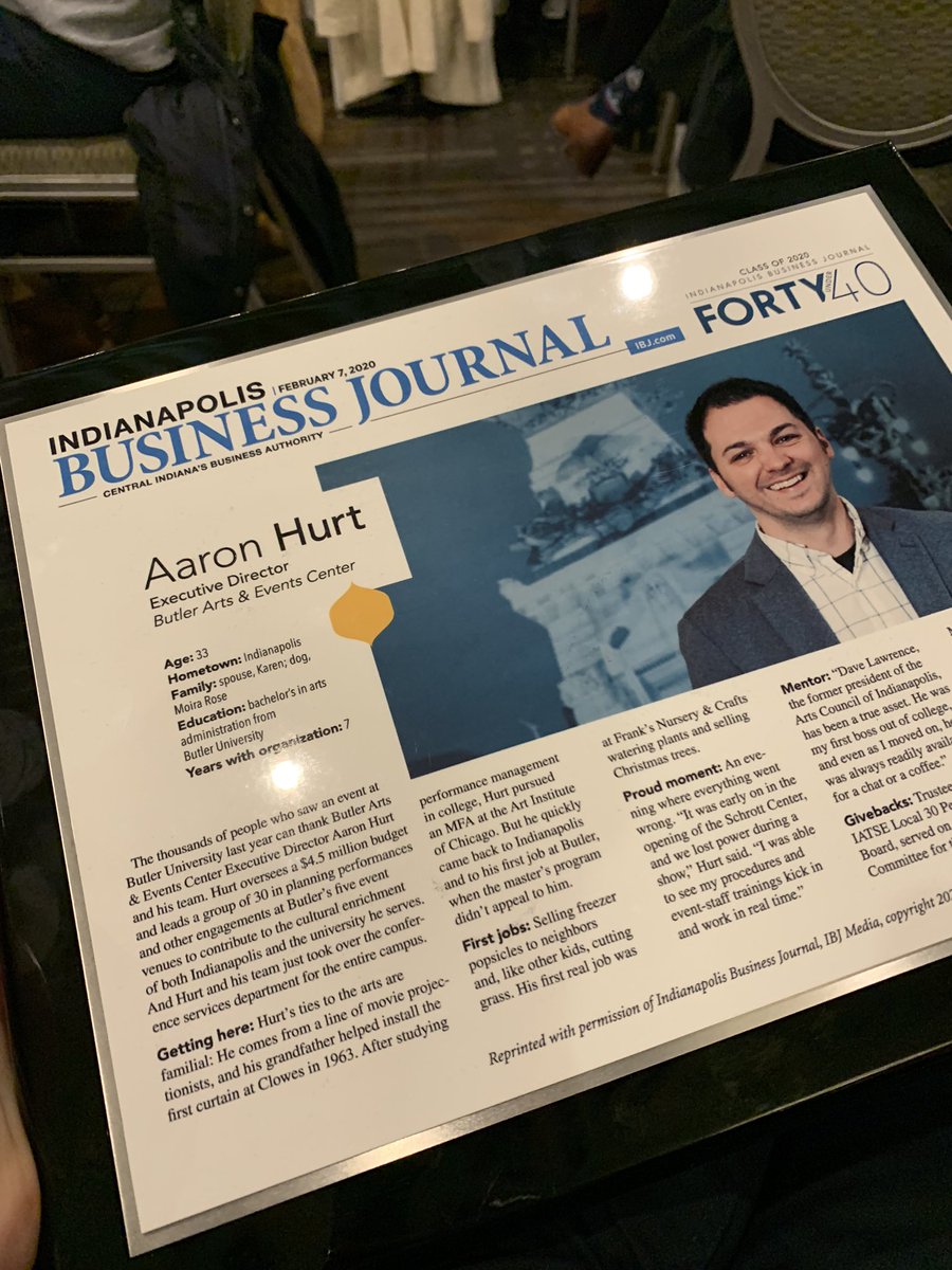 Still can’t believe I was selected! Proud to be a part of @IBJnews Forty Under 40, class of 2020. #IBJ40