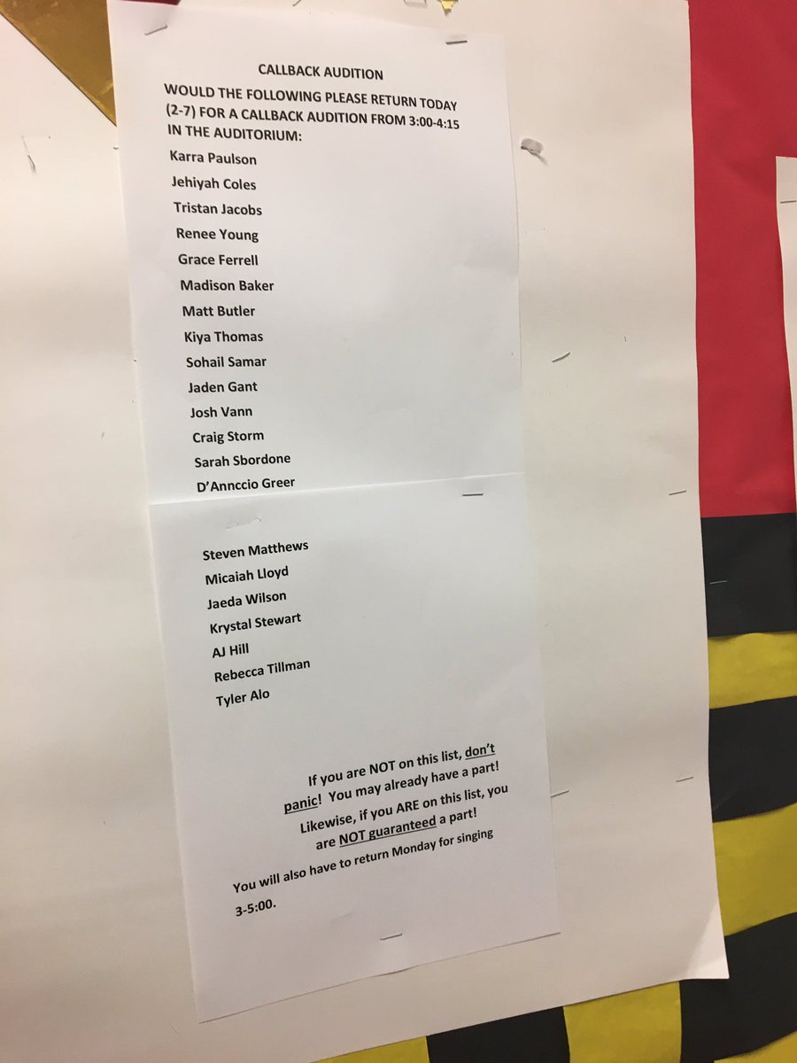 Callback list!!!!