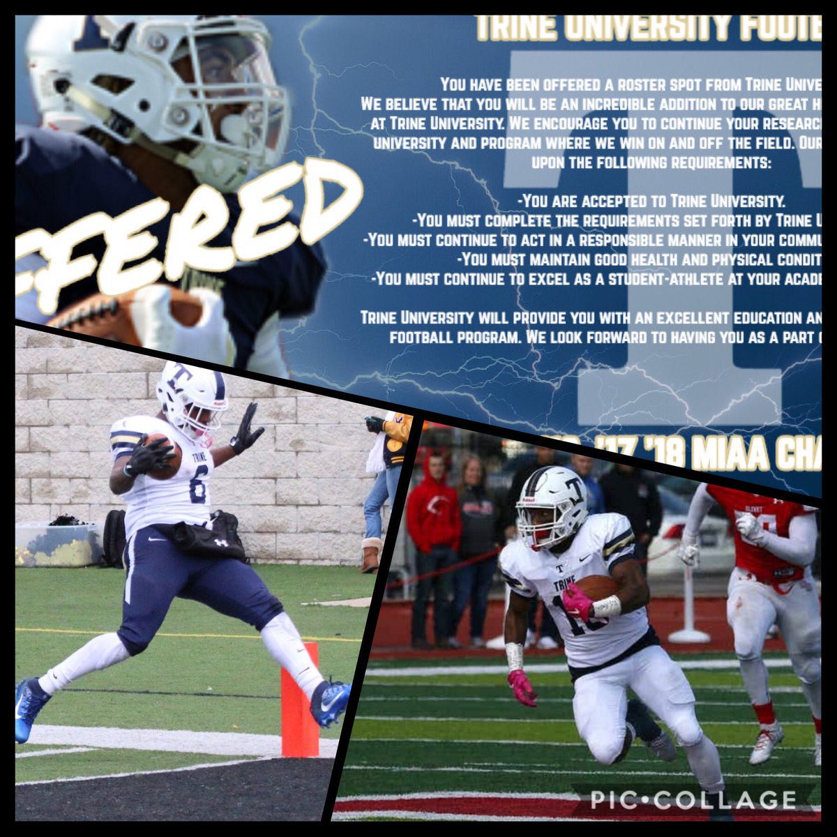 Flboy_25's tweet photo. Blessed🙏🏽to receive an offer from Trine University @CoachTMJames @JarrettSegers @GvilleTigersFB @OreyFerrell https://t.co/h7LTvQma50