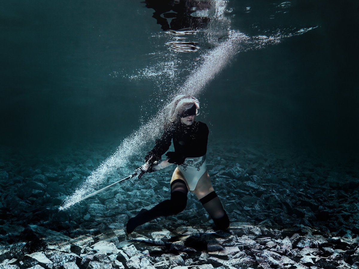 NieR: Automata, underwater photoshoot. 2B - @byAdelhaid Photo and edit - @SergeyRygin ◼️ #ニーアオートマタ #NieRAutomata #2B