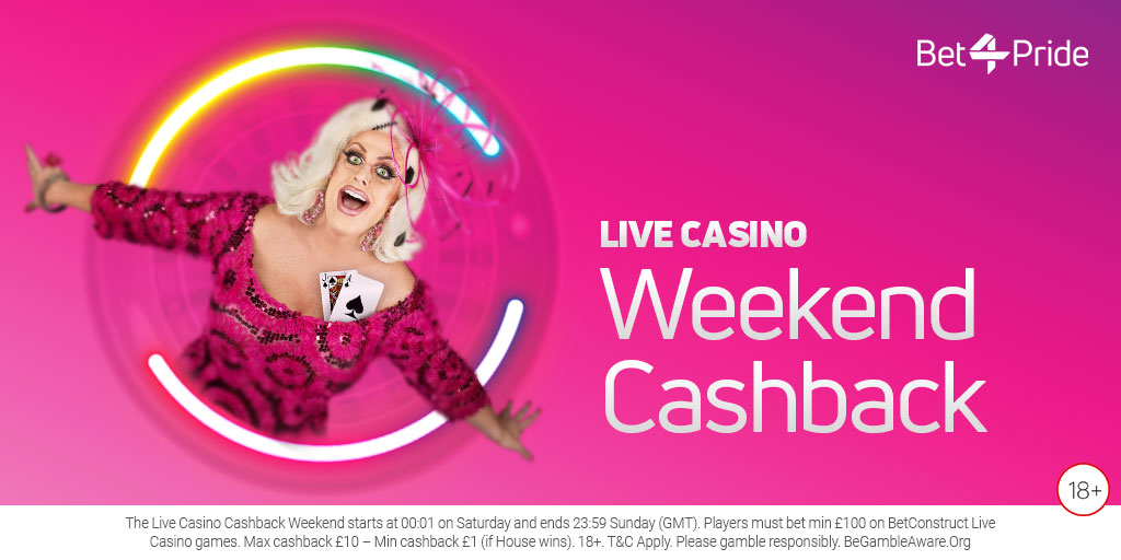 Bet4Pride's tweet photo. ♣️🏳️‍🌈♦️ Live Casino Weekend Cashback ♠️🏳️‍🌈♥️

Take your seat at the hottest #Casino in town! Our glamorous dealers are waiting.

Bet £100 in #LiveCasino during the weekend, and if you don’t win, we'll give you 10% cashback!

Terms Apply 👉 https://t.co/y0PCNqfyCN https://t.co/2Tuj3Ecbsg