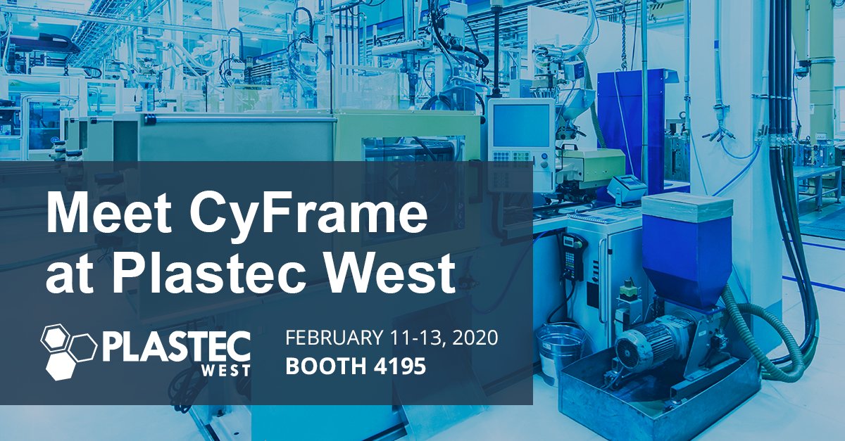 CyFrameTeam's tweet image. Discover the benefits of a system 100% dedicated to processors of: Plastic injection, Blow molding, Profile and Film extrusion. Learn more at booth #4195 at Plastec West. cyframe.com/meet-cyframe-a…