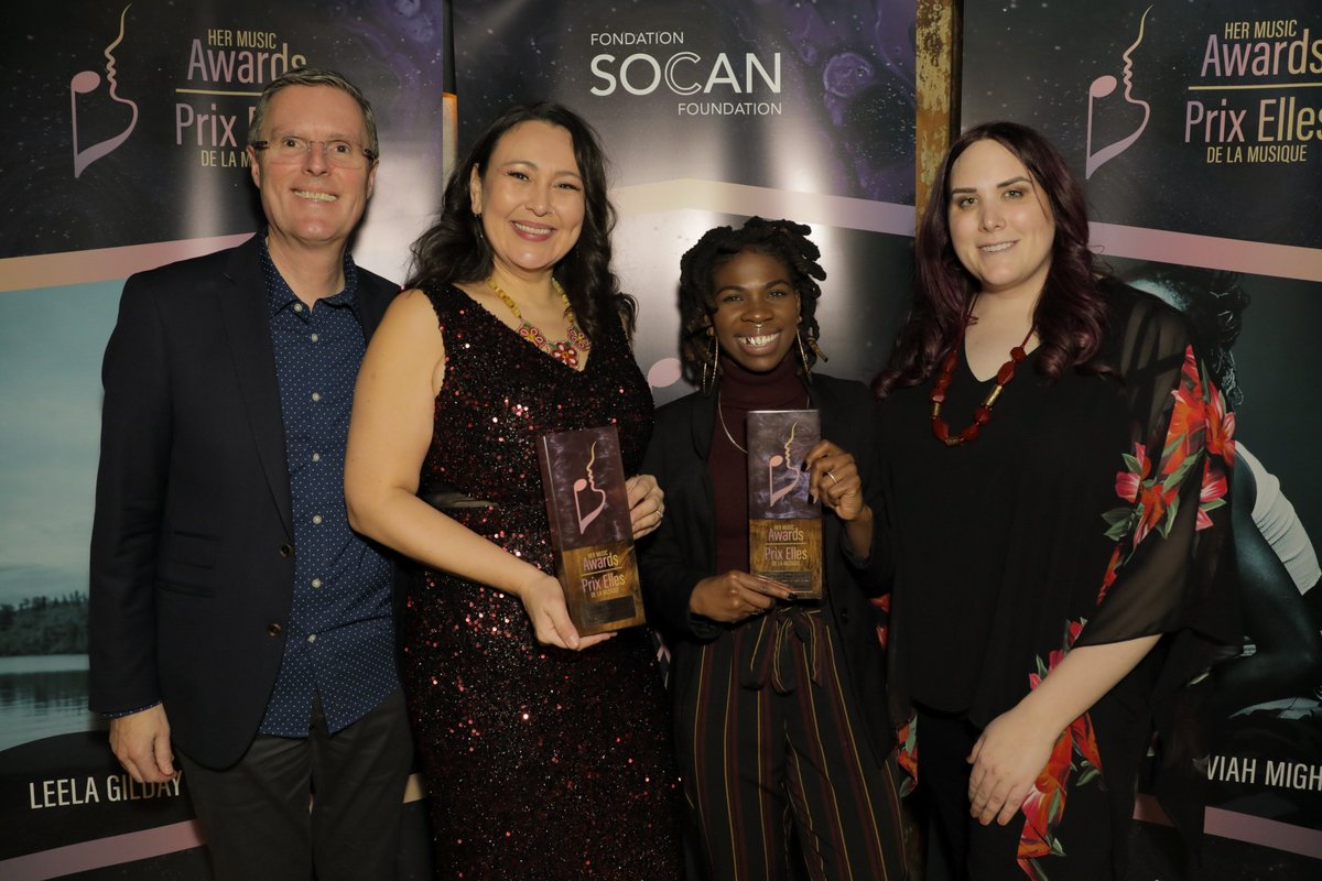 SOCANmusic's tweet photo. .@haviahmighty  and @leelagilday win first-ever HER Music Awards @SOCANFoundation https://t.co/zm9wwMYh7S https://t.co/RZcRfUV5H1