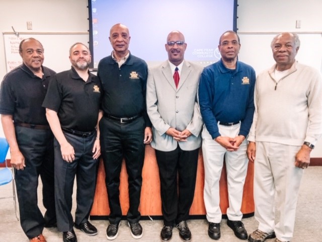 Pictured are the youth from our Success Academy at the February meeting. Rev. Dr. Terry Henry was guest speaker. In the other photo, pictured from the left are: members John Battle, Robert Claybrook, Nick Rhodes, Rev. Dr. Henry (guest speaker), Jerry Jackson and George Beatty.