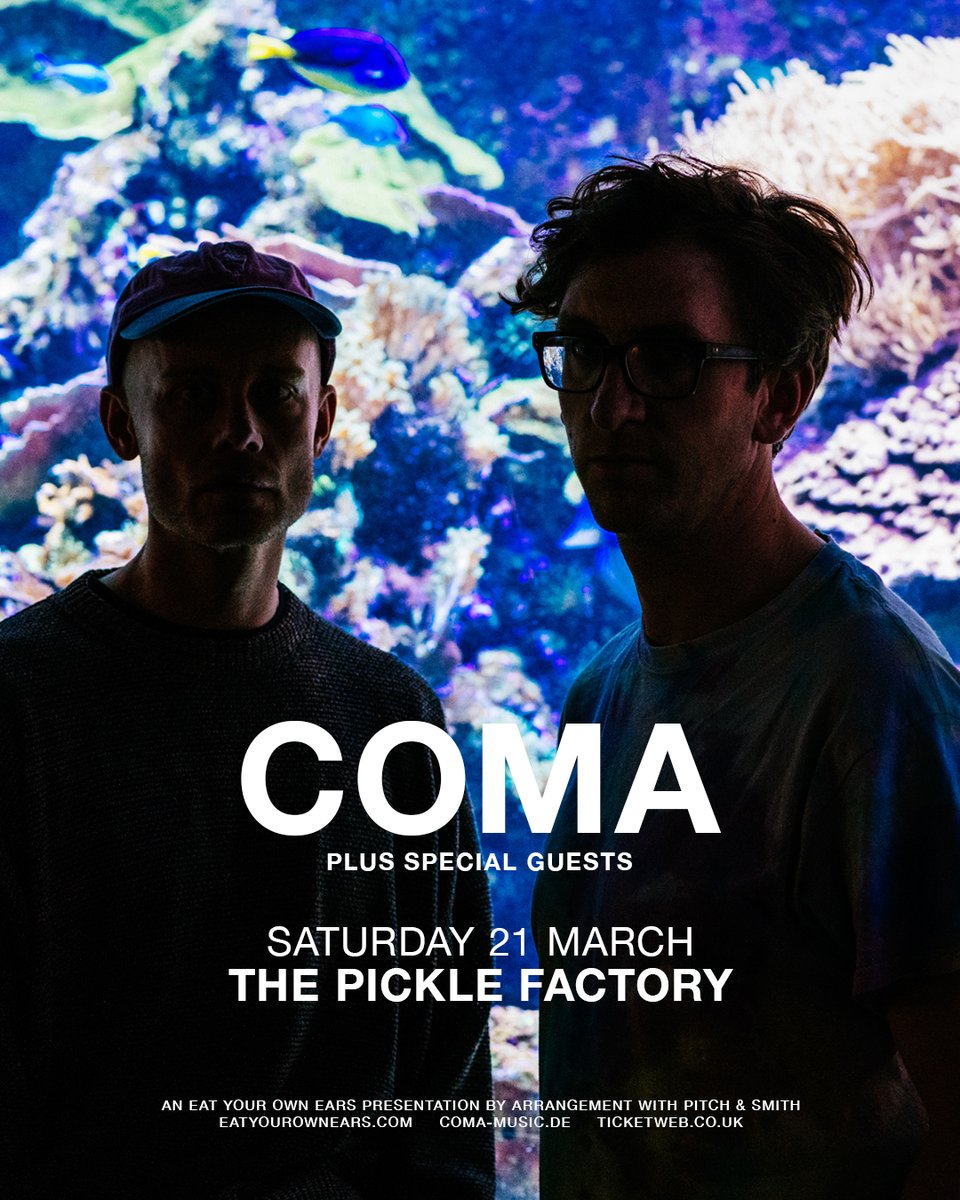 After selling out <a href="/WaitingRoomN16/">The Waiting Room</a> last year, Cologne duo <a href="/comacologne/">COMA</a> are back to play <a href="/PickleFactoryE2/">The Pickle Factory</a> next month!

If you haven’t yet, you can get your tickets here via <a href="/TicketWebUK/">TicketWeb UK 🤘</a> : ticketweb.uk/event/coma-the…