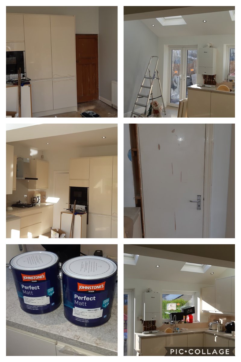 NTorranoHarling's tweet photo. Kitchen extension I completed yesterday. @LeylandTrade contract matt on ceilings and walls, finished coats of @JohnstonesTrade #PerfectMatt on the walls
Woodwork @ZinsserUK #BIN in problem areas. @AnduraCoatings #Titanium #Primer #satin I even got to do some joinery work too 👌 https://t.co/pYP8Bg2hnn