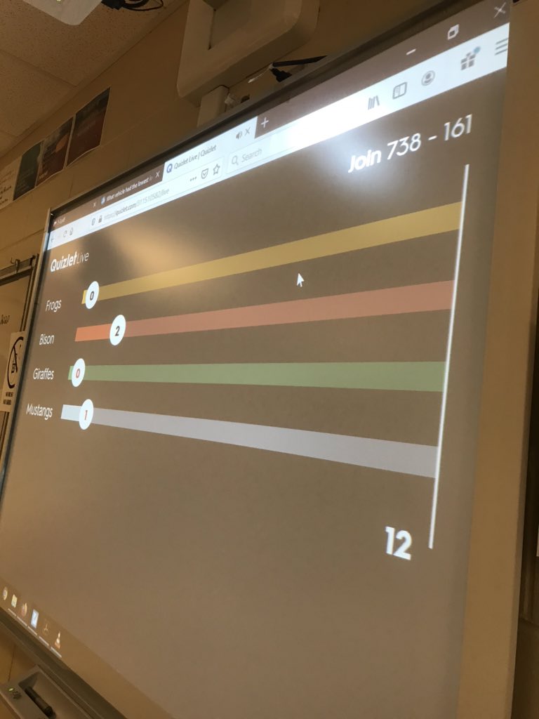 MsDotysClass's tweet photo. 100% engagement with seniors using @quizlet live for test review. #CHSnation #wildcatnation https://t.co/mD4tlcWvRO