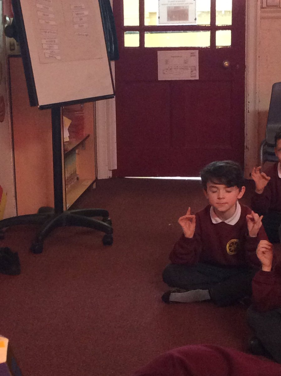 ABCPschool's tweet photo. #Class3J taking part in some meditation to end the week and start the weekend! #mindfulness #HealthandWellbeingWeek #ABPSPSHE https://t.co/SVyeGaWKlF