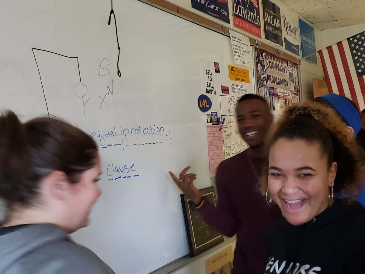 kshappell's tweet photo. What do your AP Govt students do when you have been in school for almost two hours without any power? Play hangman on important civil liberty terms of course! #oneccps  #ccps #L4L https://t.co/KOJb51licq