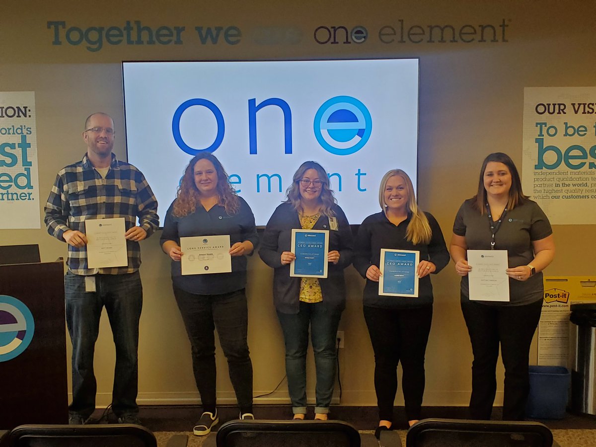 WeAreOneElement's tweet photo. Celebrating all of our #OEW award winners! #ElementCincinnati https://t.co/v04skOHUgb