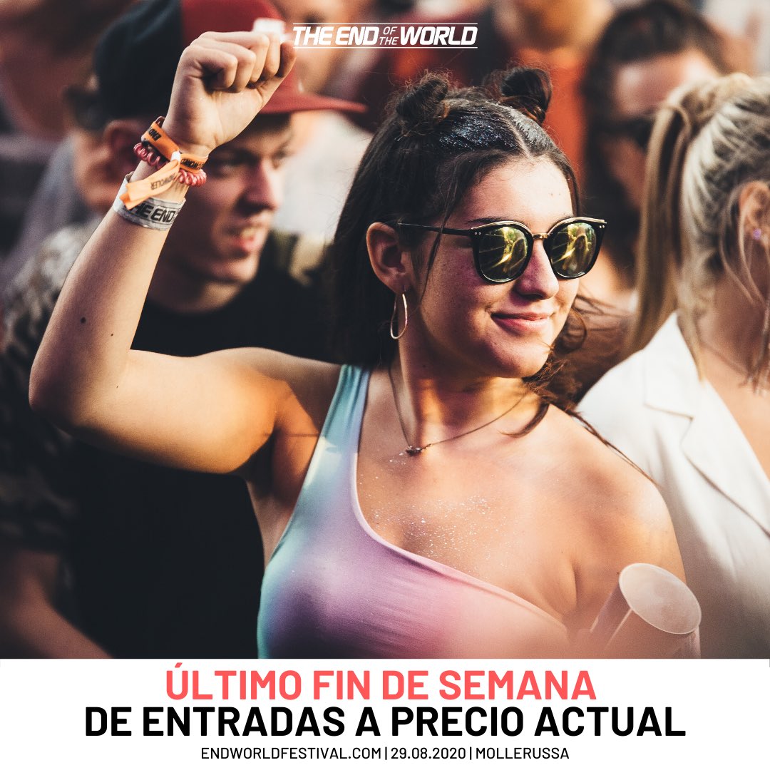 endworldfest's tweet photo. PARTY MOOD! 😎 Gafas de sol y puño en el aire disfrutando de ese temazo...☀✊ MOMENTOS ÚNICOS en #theend ✨✨
~
ÚLTIMO FIN DE SEMANA de entradas a precio actual.🔥🌎 Consigue la tuya en https://t.co/cFwYeQncUB y gózate un festival sin igual! 🤘 https://t.co/WMLLXCijQN
