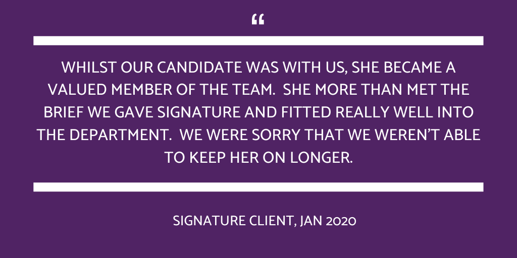 Signaturerec's tweet photo. Sometimes it's hard for us to retain our pool of excellent #candidates because our clients want to keep them! What a lovely review. #london #signaturesecrets #londoncity #feedback #recuitinglife #fridayfeedback #customerservice #motivation #success #careermotivation ๐๐๐ https://t.co/63QG4UM4De