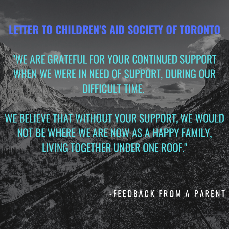 CAS_Toronto's tweet photo. Yesterday we received this touching note from a family that we have recently stopped working with. Thanks for the feedback and for putting in the hard work! #TorontoCAS https://t.co/1d9v7TFGtb