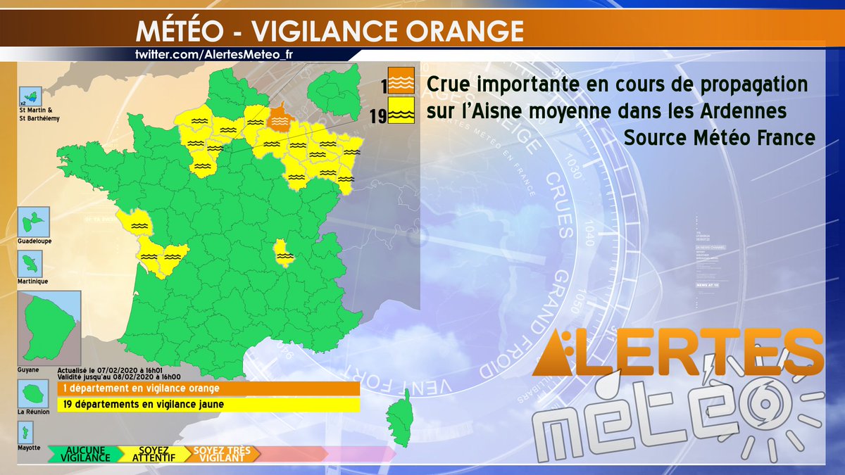 AlertesMeteo_fr's tweet image. 🔴 #AlertesMétéo #MSGUAlerte 
1 département en #VigilanceOrange #Crue 💦
19 départements en #VigilanceJaune #Crue 💦
=&amp;gt; bit.ly/vigilances_met…