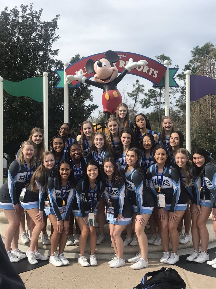 Mickey says “GO SHARKS!” Wish us luck as we head to competition now!!!! #gosharks <a href="/colgancheer/">Colgan Cheer</a>