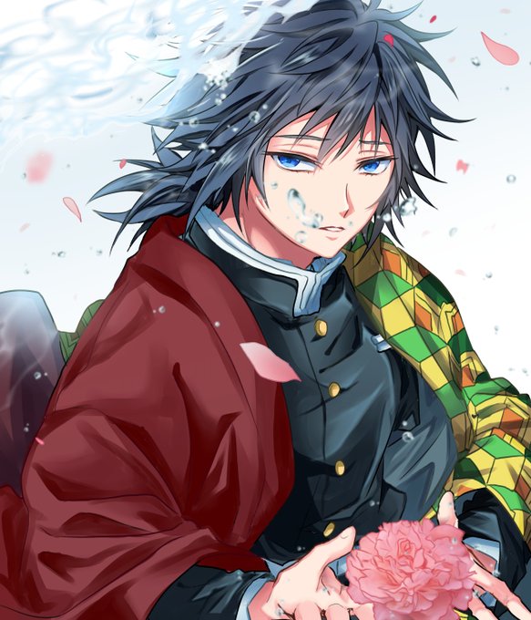 ムスビさんがTwitterに投稿した冨岡義勇(鬼滅の刃)のイラスト。