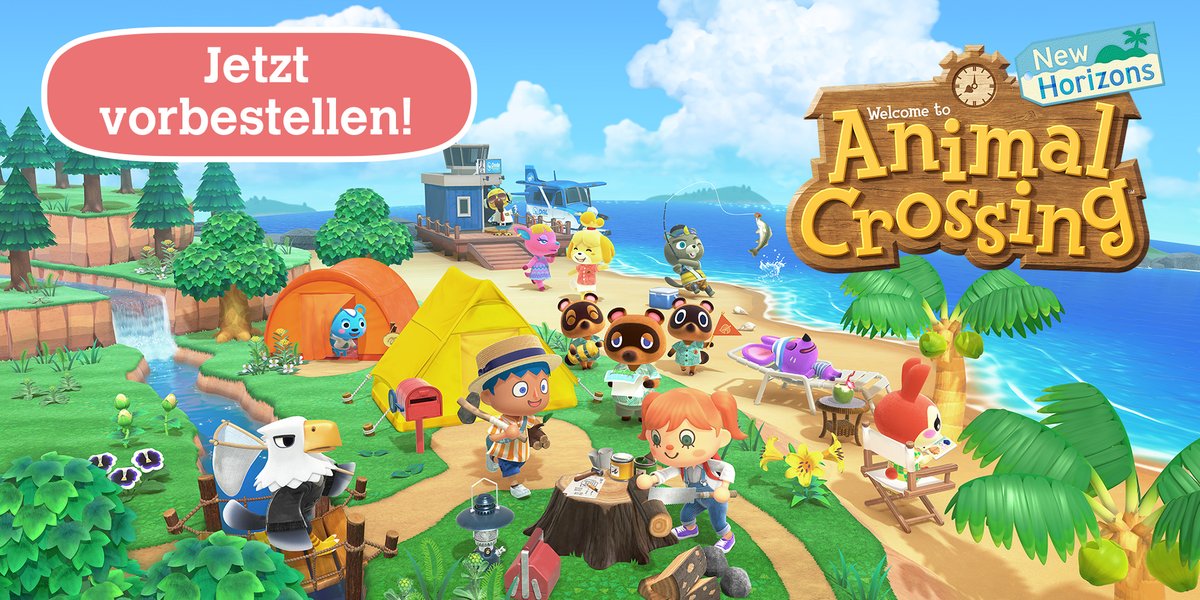 NintendoDE's tweet photo. Du kannst es kaum abwarten, dein neues Inselleben am 20.03. zu beginnen? Dann bestelle #AnimalCrossing: New Horizons jetzt im #NintendoSwitch #eShop vor!

Hier vorbestellen: https://t.co/daJTKxA8nR https://t.co/Ilrg8gL7TG