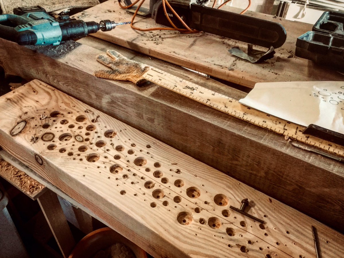 ArtecologyDept's tweet photo. #BioTotems in the making. These will be heading to the @TheGladesBrom rooftop reserve for wildlife soon. Primarily designed as breeding habitat for #solitarybees, these timber sculptures will keep providing ecological value for years to come. https://t.co/vNFdwMBZLF