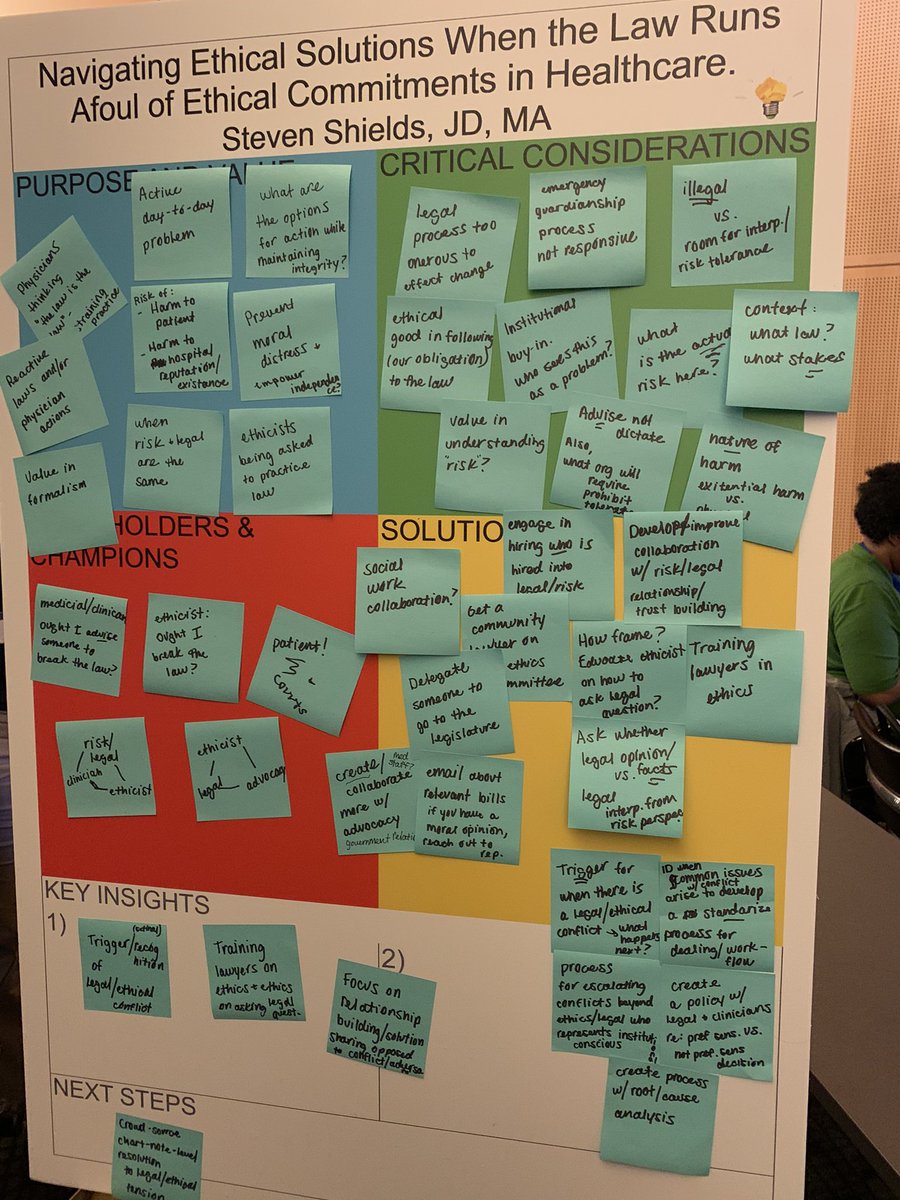 Final takeaways from Peer to Peer Solution sharing at #EthicsUnconference, <a href="/jlesandr/">Jason Lesandrini</a> <a href="/Jessicagethics/">Jessie Ginsberg, JD, MBE, HEC-C</a> <a href="/JPotterEthics/">Jordan Potter, PhD, HEC-C</a> <a href="/susannahwlee/">Suzy Lee, JD, MPH (she/her/ethics)</a>, @WellStarHealth