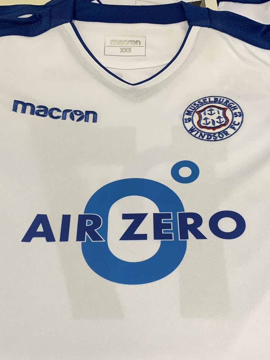 The newest away kit for <a href="/muss_windsor_fc/">Musselburgh Windsor Community FC</a>  to come out of the print room. Musselburgh Windsor wear the Macron Earth Shirt and we think the <a href="/AirZeroFridgeAC/">Air Zero Refrigeration Ltd</a> sponsor looks pretty good on these! #macron #teamwear