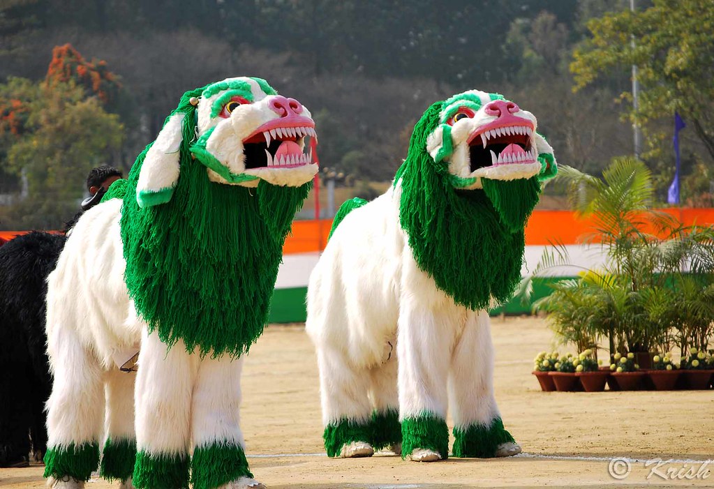 ❅ᜐᜋᜓᜎ on Twitter: "The Tibetan lion dance is performed in Tibet and by the  ethnic Tibetans of India. This is the snow lion, a legendary species of  white lion that's said to