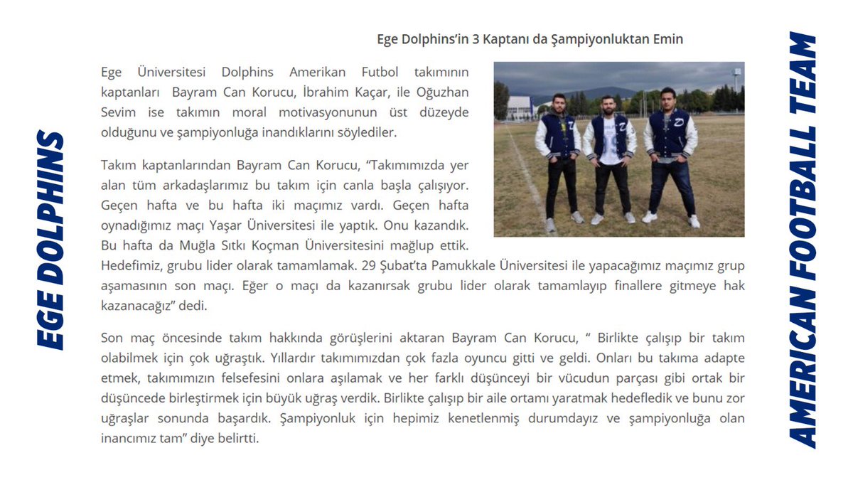 EgeDolphins's tweet photo. Ege Dolphins’i gündemlerine taşıyan, bizler ile röportaj yapan @egeajans87 ekibine teşekkür ederiz.

Haberin içeriği alıntılanmıştır. 
Haber linki için; https://t.co/wvSupsjdTV https://t.co/s08znQmbPG