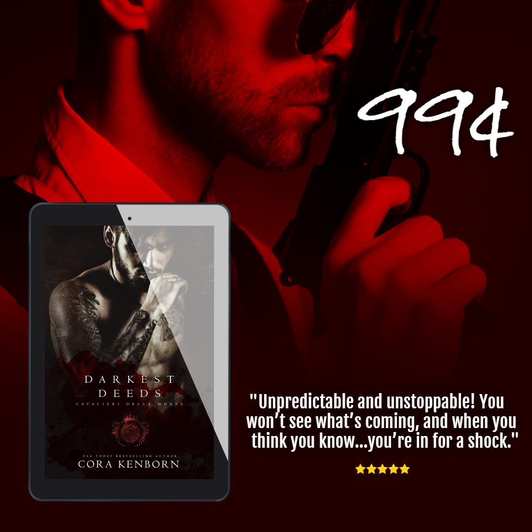 CoraKenborn's tweet photo. 99¢ 𝑴𝒂𝒇𝒊𝒂 𝑹𝒐𝒎𝒂𝒏𝒄𝒆
🥀𝑫𝒂𝒓𝒌𝒆𝒔𝒕 𝑫𝒆𝒆𝒅𝒔 by @CoraKenborn is #99cents 
🥀Available on Amazon or #FREEKU. https://t.co/m4TSAOCIyo
✔️Enemies To Lovers 
✔️Second Chance Romance
✔️Bad Boy Assassin 
✔️Strong Bratva Princess 
✔️Jaw-Dropping Twists 
#romanticsuspense https://t.co/XzYzL37509