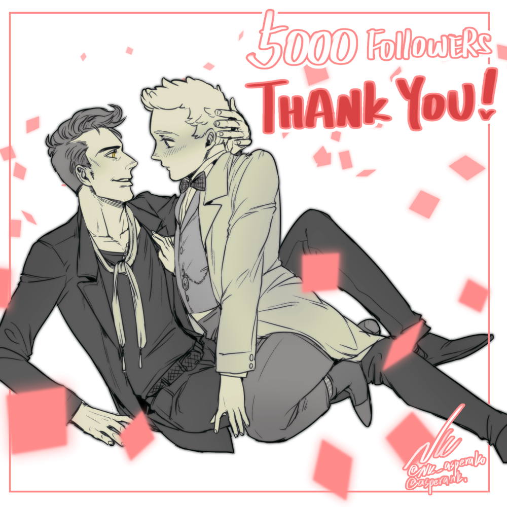 NK_asperako's tweet photo. #GoodOmensFanArt #GoodOmensAU #Ineffablecouple #Ineffable18century #Crowley #FemAziraphale
5000 followers thank you😳❤️❤️❤️
This stupid story is built on one thing only—— I want to see them wear couple outfits😔🙏❤️
I'm sorry for the ugly watermarks... It's the last resort😔 https://t.co/eFQSJSP93M